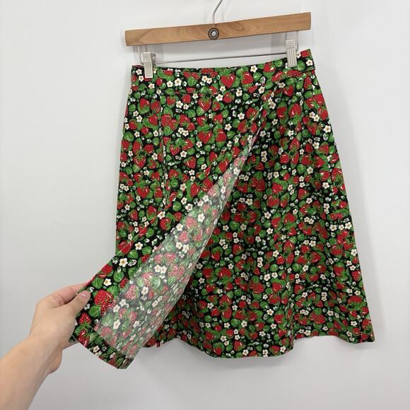 Vintage Upcycled Fruit Skirt Small Strawberry Cottage Indie Twee Rockabilly 90s - Picture 5 of 7